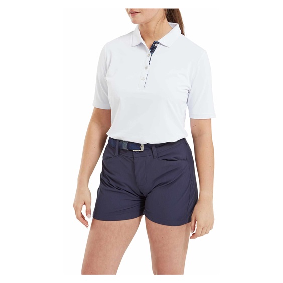 FootJoy 1/2 Sleeve Solid Pique dámské polo, bílé