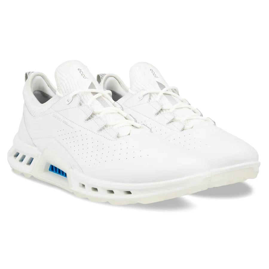 Ecco Biom C4 pánské kožené Gore-Tex golfové boty, bílé