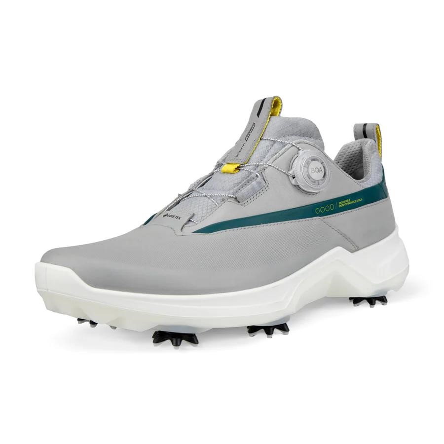 Ecco Biom G5 Boa pánské kožené Gore-Tex golfové boty, šedé