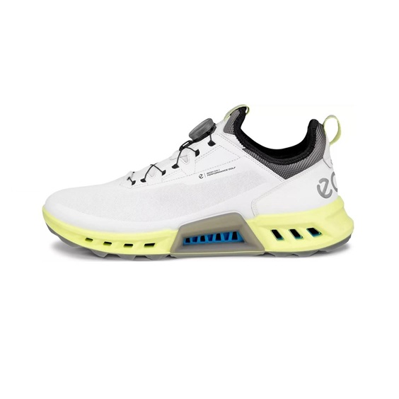 Ecco Biom C4 Boa pánské kožené Gore-Tex golfové boty, bílé
