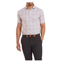 FootJoy Primrose Print Self Collar Lisle pánské polo, světle růžové