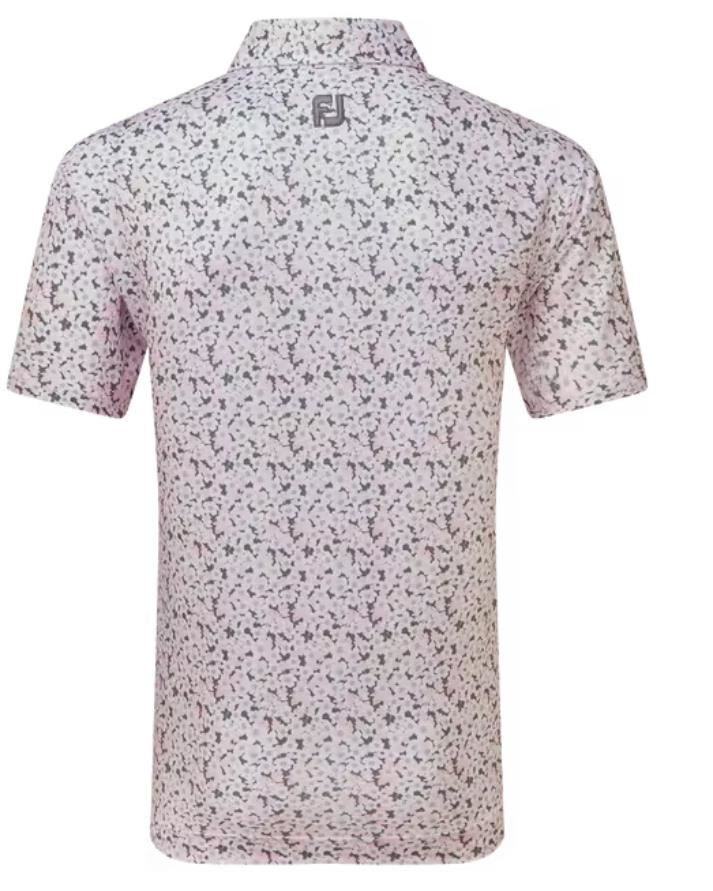 FootJoy Primrose Print Self Collar Lisle pánské polo, světle růžové