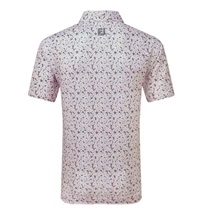 FootJoy Primrose Print Self Collar Lisle pánské polo, světle růžové