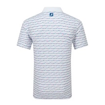 FootJoy Flag Banner Print Lisle pánské polo, bílé
