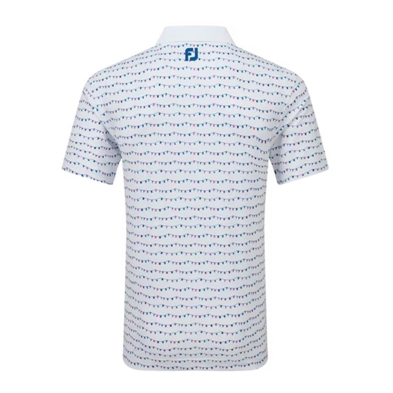 FootJoy Flag Banner Print Lisle pánské polo, bílé
