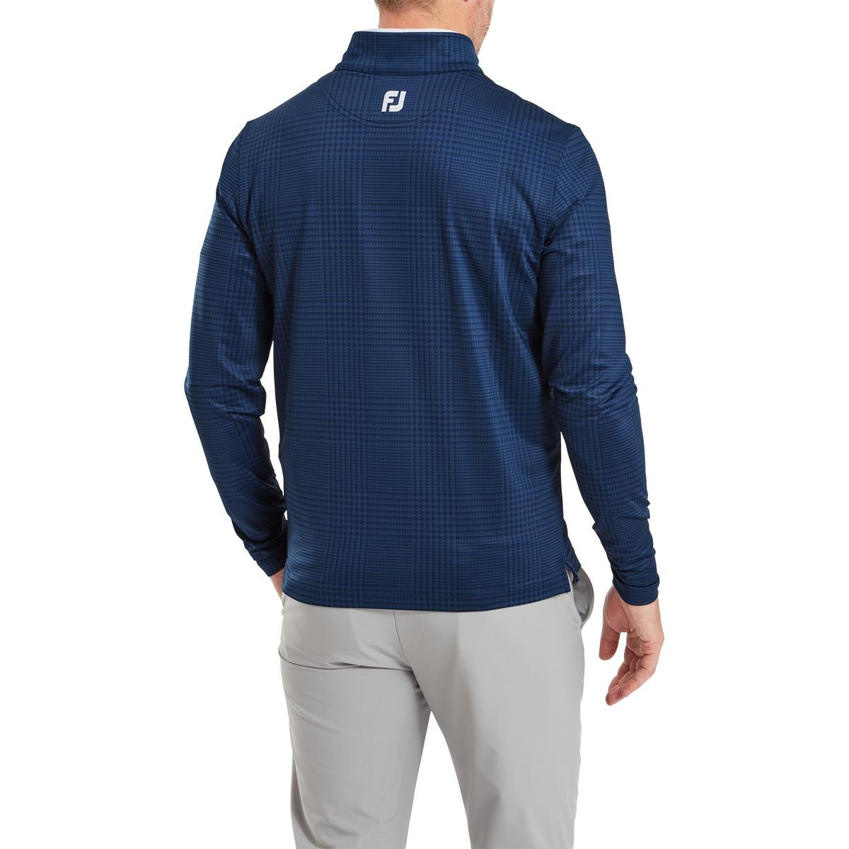 FootJoy Glen Plaid Print Chill-Out pánská mikina, modrá