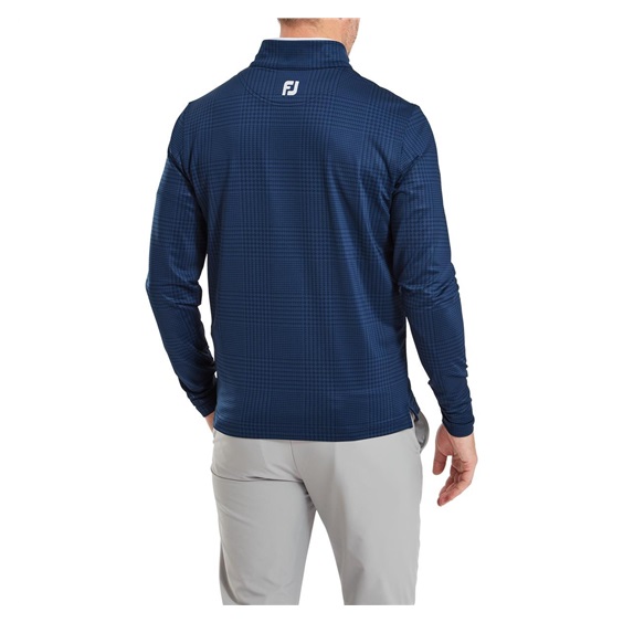 FootJoy Glen Plaid Print Chill-Out pánská mikina, modrá