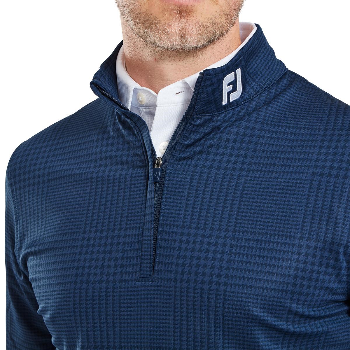 FootJoy Glen Plaid Print Chill-Out pánská mikina, modrá