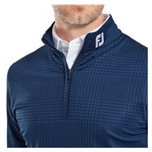 FootJoy Glen Plaid Print Chill-Out pánská mikina, modrá
