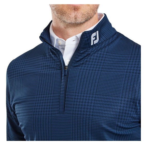 FootJoy Glen Plaid Print Chill-Out pánská mikina, modrá