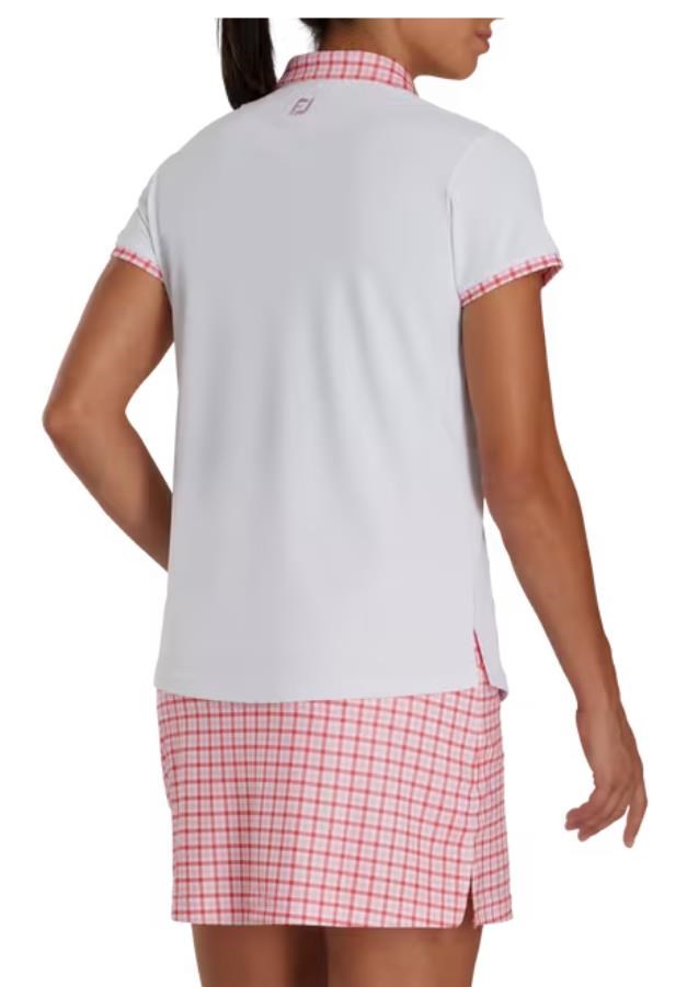 FootJoy Gingham Trim dámské polo, bílé