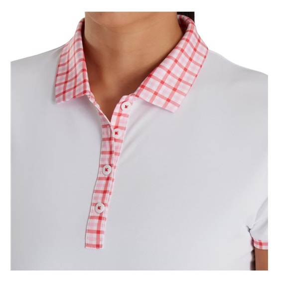 FootJoy Gingham Trim dámské polo, bílé