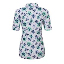 FootJoy 1/2 Sleeve Floral Print Lisle dámské polo, fialovo/zeleno/modré