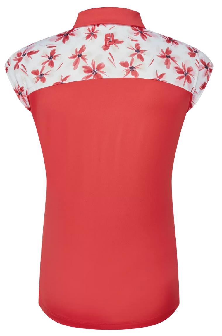 FootJoy Blocked Floral Print Lisle dámské polo, červené
