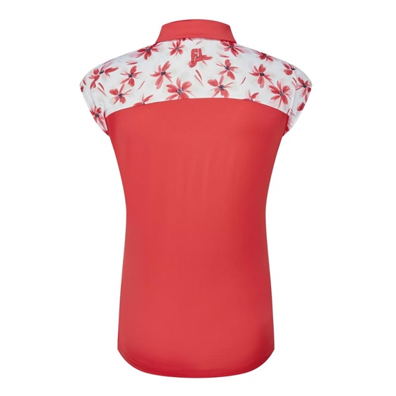 FootJoy Blocked Floral Print Lisle dámské polo, červené