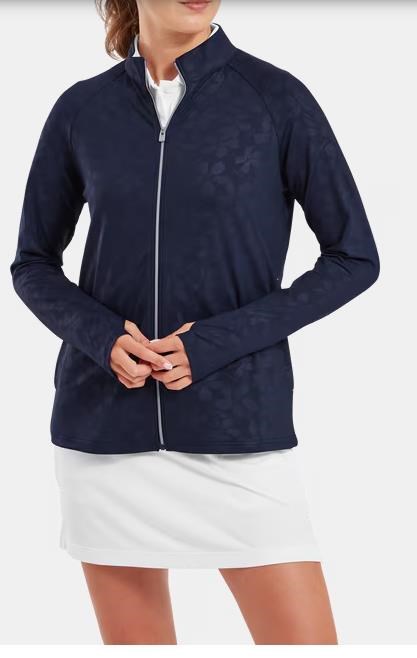 FootJoy Floral Embossed Midlayer dámská mikina, modrá