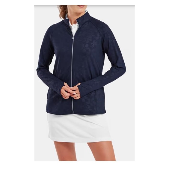 FootJoy Floral Embossed Midlayer dámská mikina, modrá