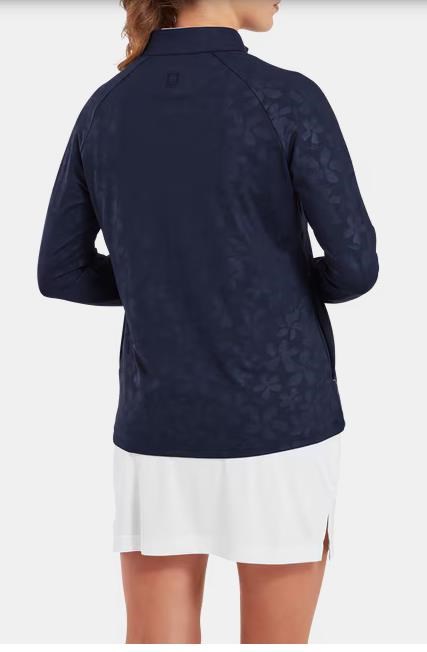 FootJoy Floral Embossed Midlayer dámská mikina, modrá