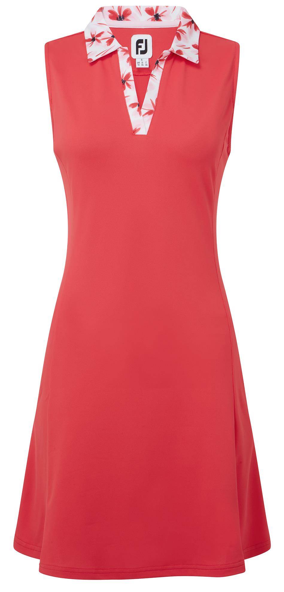 FootJoy Floral Trim golfové šaty, červené