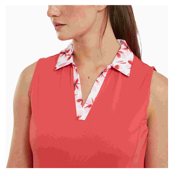 FootJoy Floral Trim golfové šaty, červené
