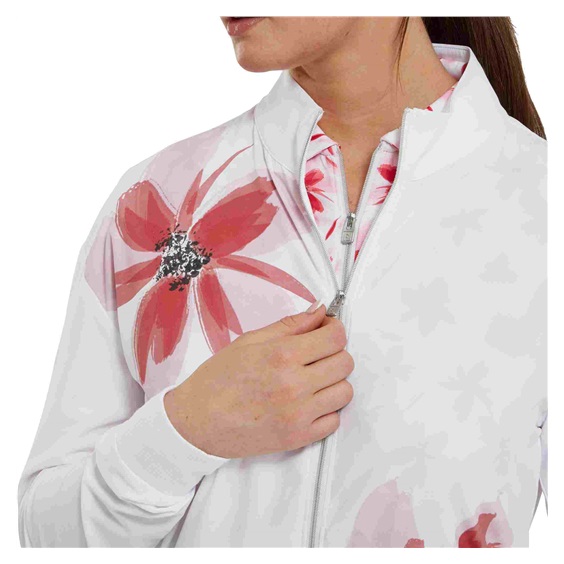 FootJoy Lightweight Full-Zip dámská budna, bílo/růžová