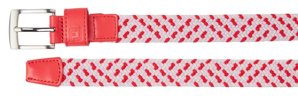 FootJoy Braided dámský opasek, červeno/bílo/růžový