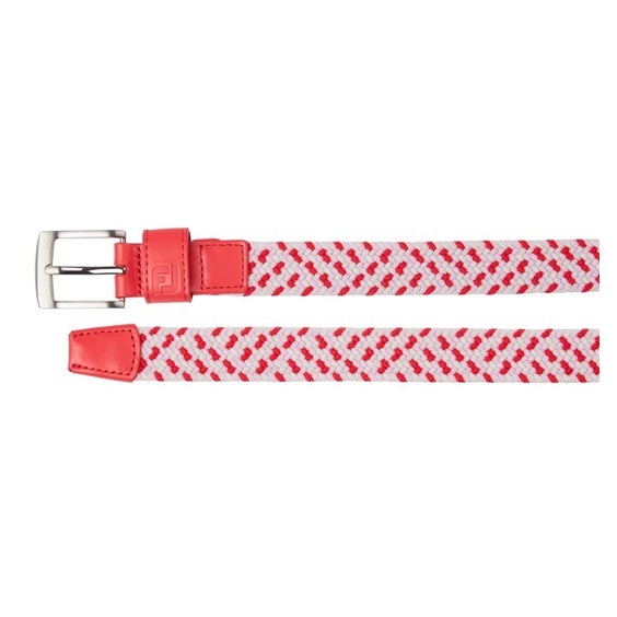 FootJoy Braided dámský opasek, červeno/bílo/růžový