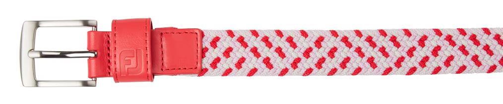 FootJoy Braided dámský opasek, červeno/bílo/růžový