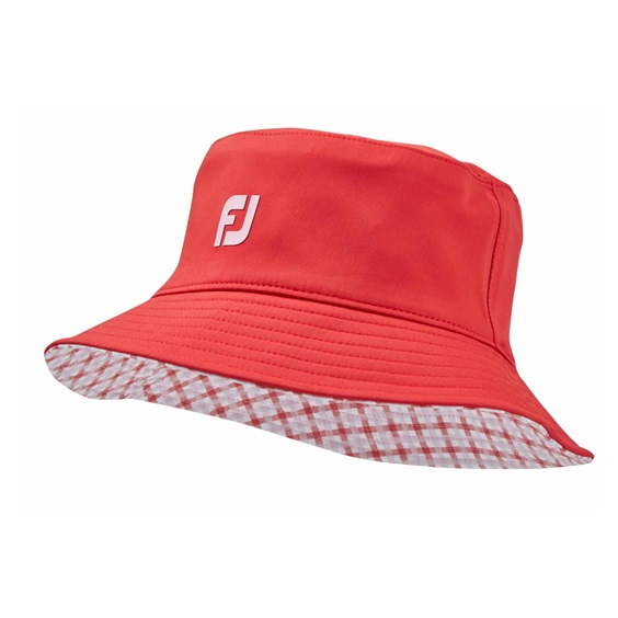FootJoy Reversible dámský oboustranný klobouk, red/gingham