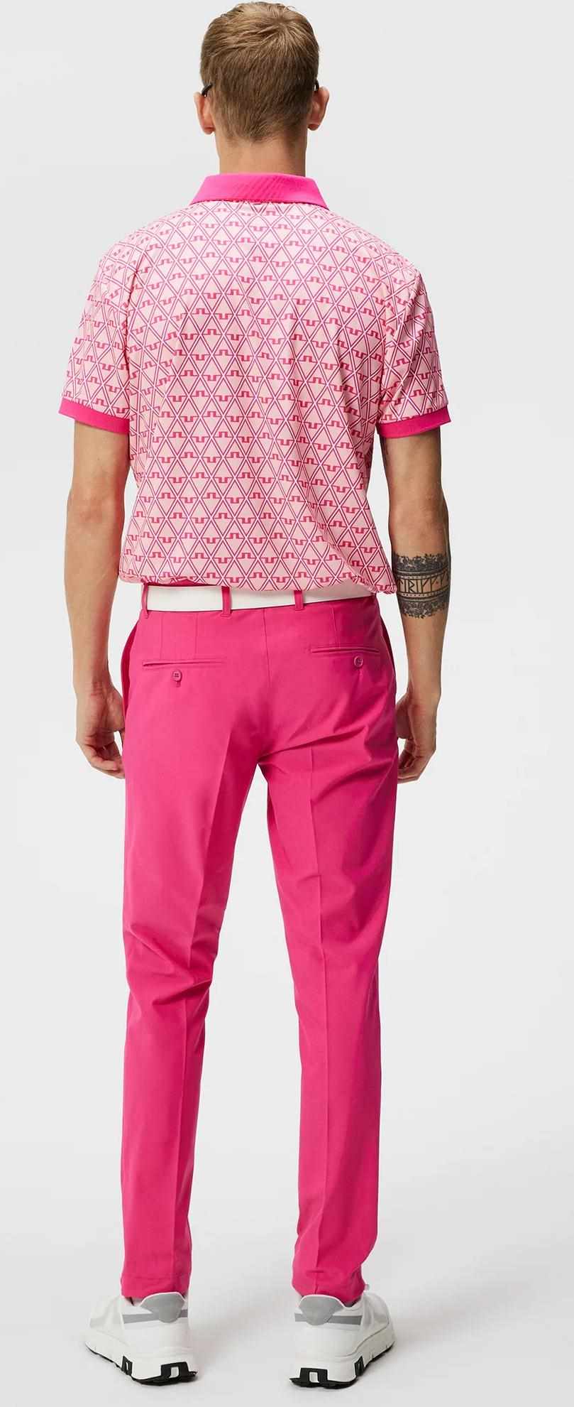 J.Lindeberg Tour Tech Regular Fit Print pánské polo, geo powder pink