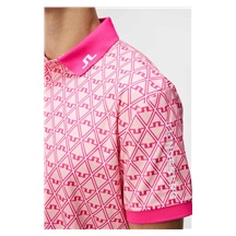 J.Lindeberg Tour Tech Regular Fit Print pánské polo, geo powder pink