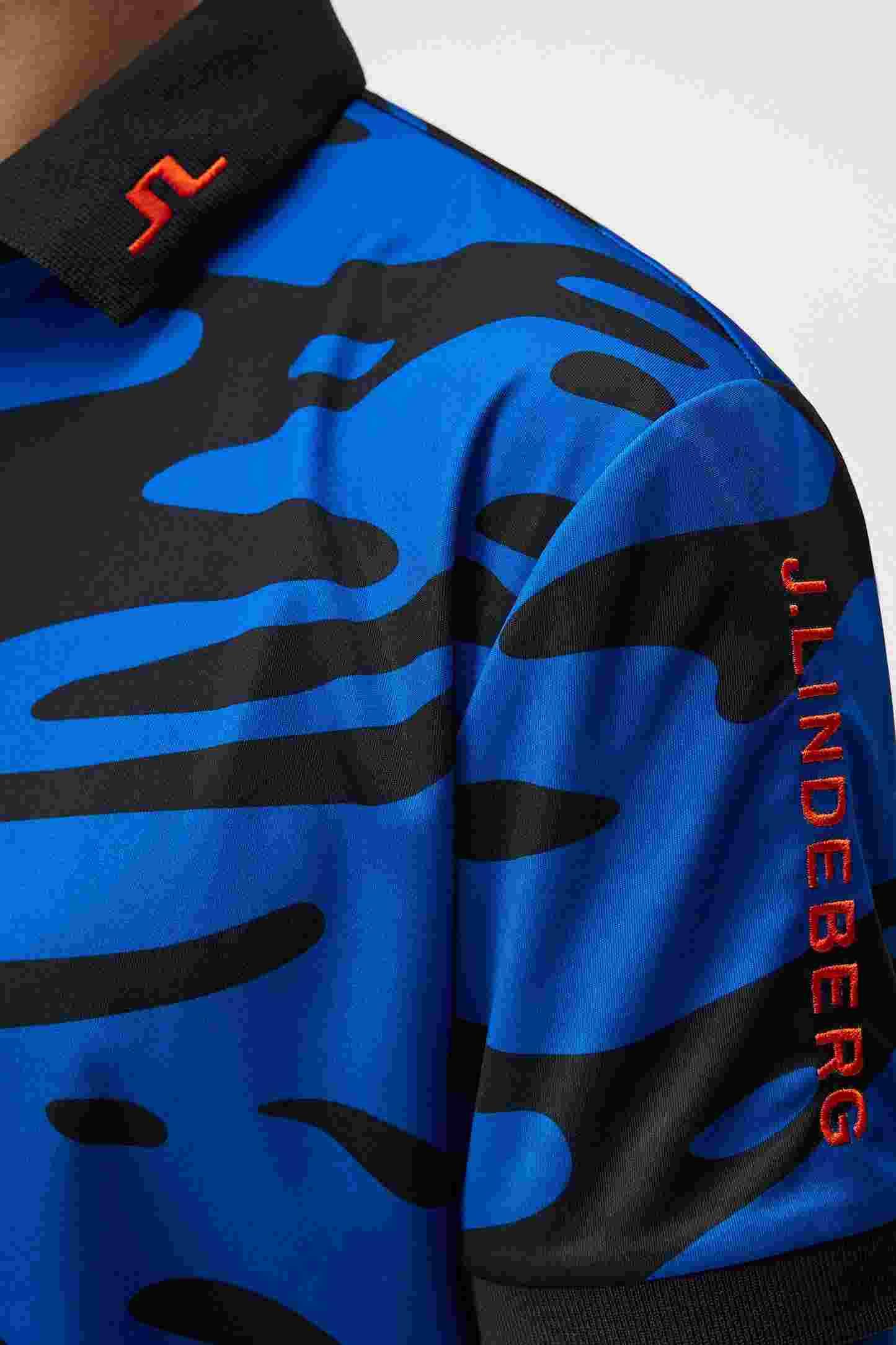 J.Lindeberg Tour Tech Regular Fit Print pánské polo, neptune nautical blue