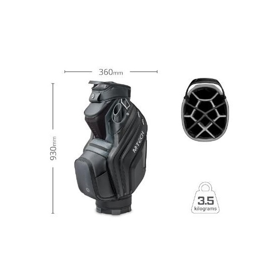 Motocaddy M-Tech cart bag, černo/karbonový