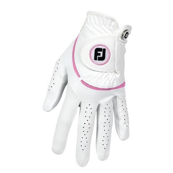 FootJoy WeatherSof dámská golfová rukavice, bílo/růžová
