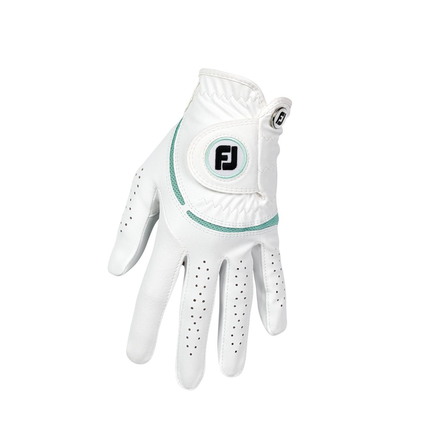 FootJoy WeatherSof dámská golfová rukavice, bílá/sea glass