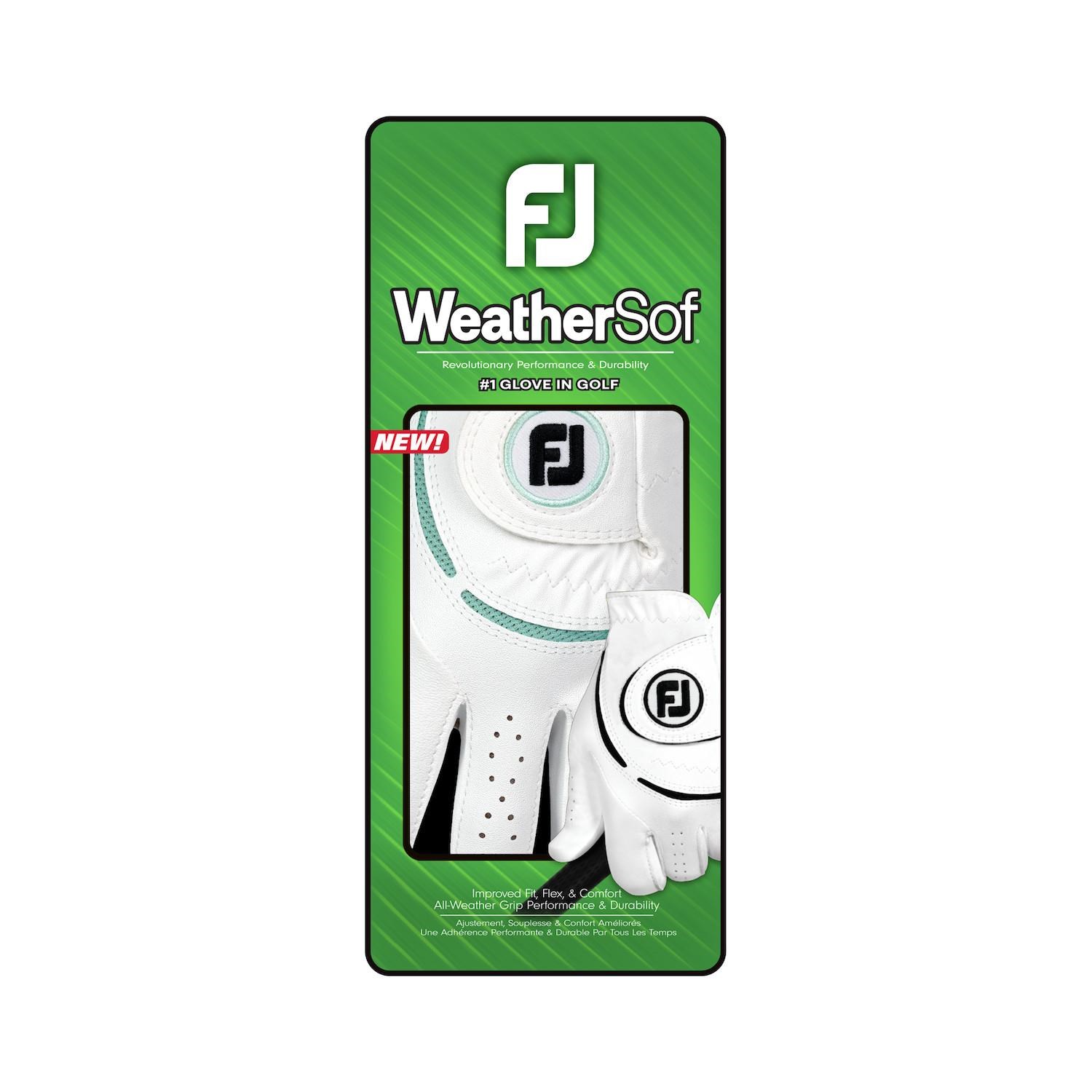 FootJoy WeatherSof dámská golfová rukavice, bílá/sea glass