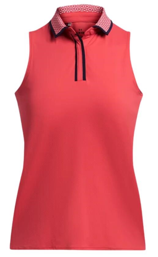 Under Armour Iso-Chill dámské polo bez rukávů, červené