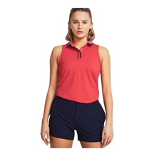 Under Armour Iso-Chill dámské polo bez rukávů, červené
