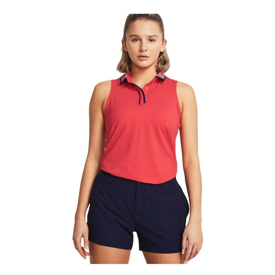 Under Armour Iso-Chill dámské polo bez rukávů, červené