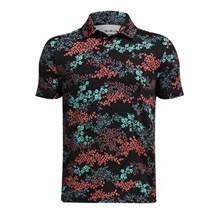 Under Armour Playoff Printed dětské polo, black/hydro teal