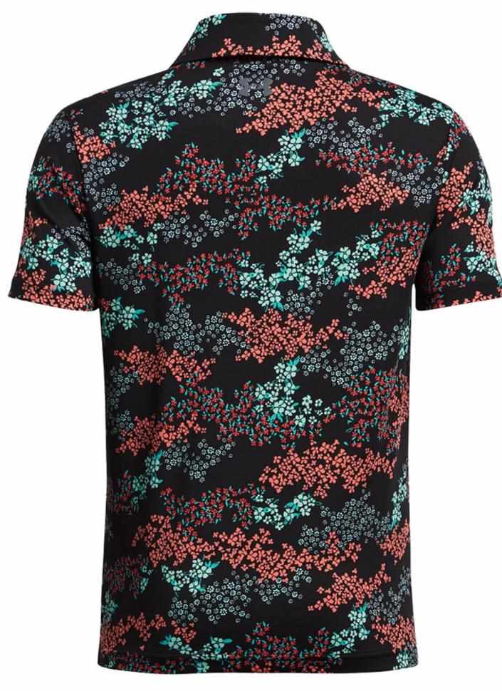 Under Armour Playoff Printed dětské polo, black/hydro teal
