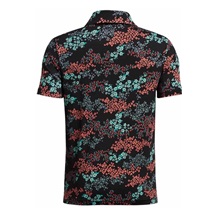 Under Armour Playoff Printed dětské polo, black/hydro teal