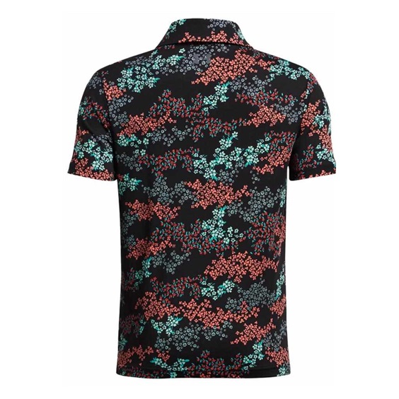 Under Armour Playoff Printed dětské polo, black/hydro teal