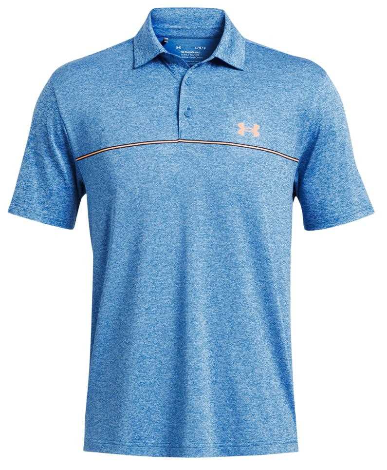 Under Armour Playoff 3.0 Printed pánské polo, photon blue/nova orange/midnight navy