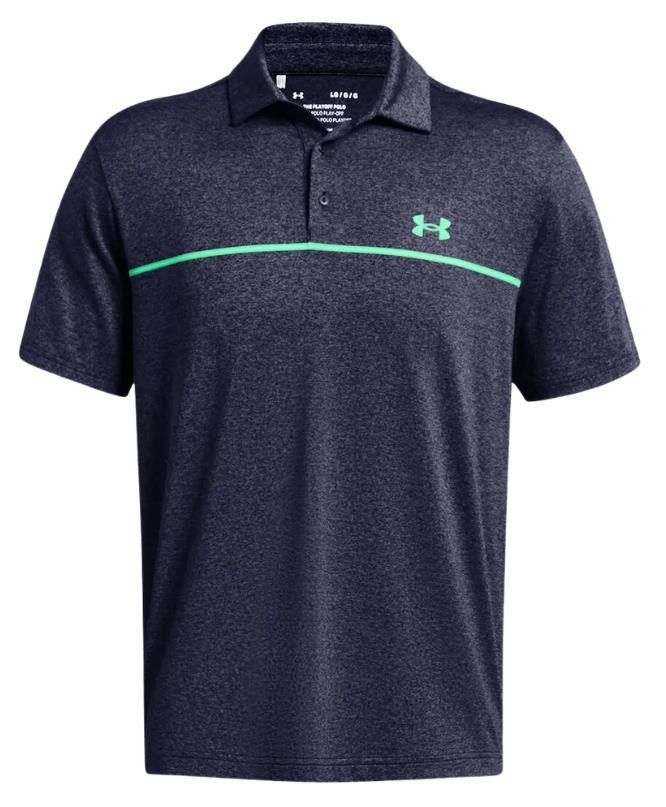 Under Armour Playoff 3.0 Stripe pánské polo, midnight navy/vapor green