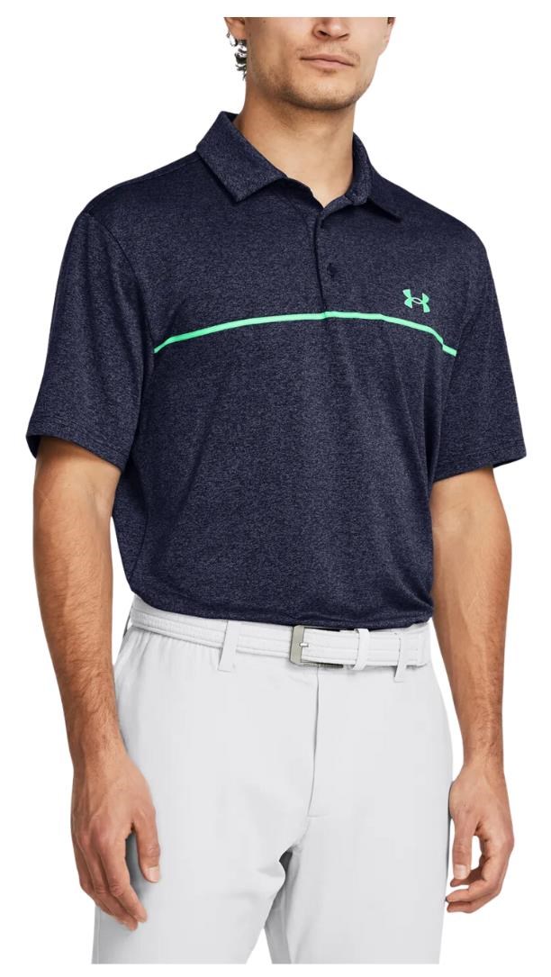Under Armour Playoff 3.0 Stripe pánské polo, midnight navy/vapor green