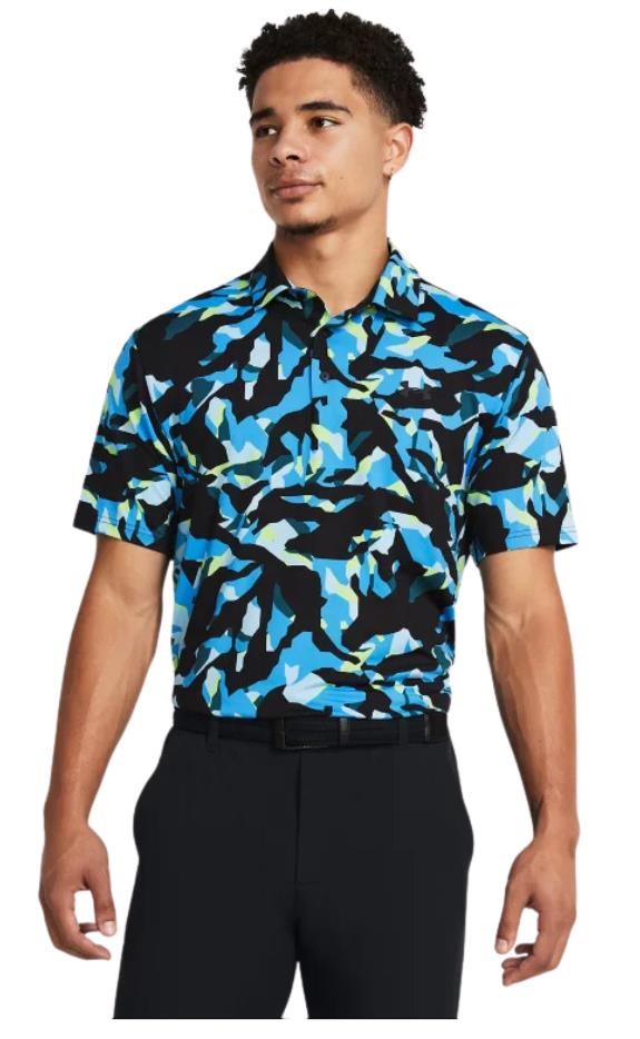 Under Armour Playoff 3.0 Printed pánské polo, black/capri