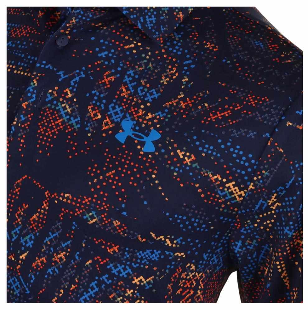 Under Armour Playoff 3.0 Printed pánské polo, midnight navy/phoenix