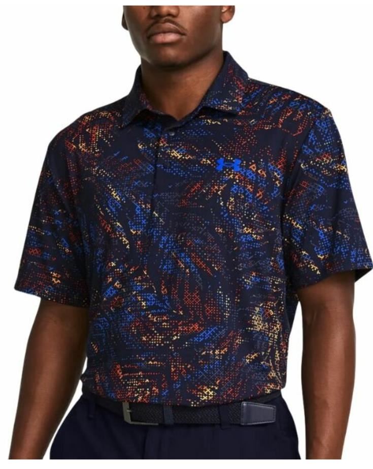 Under Armour Playoff 3.0 Printed pánské polo, midnight navy/phoenix