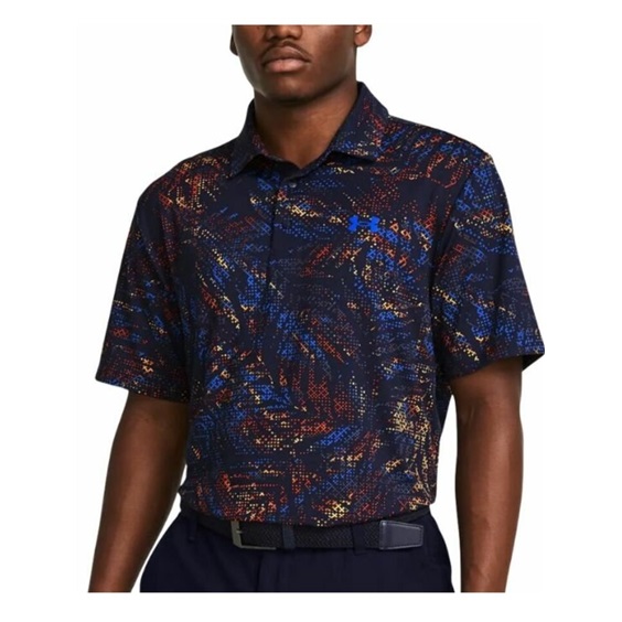 Under Armour Playoff 3.0 Printed pánské polo, midnight navy/phoenix